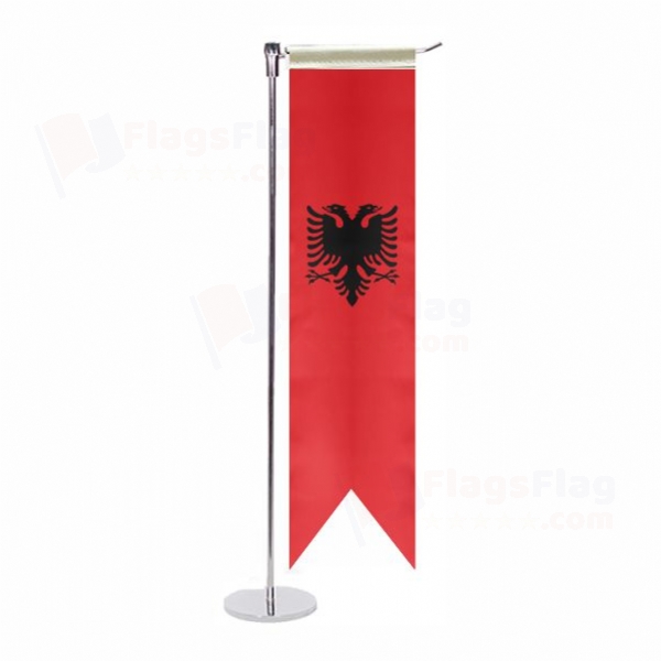 Albania L Table Flag