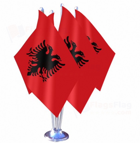 Albania Quadruple Table Flag