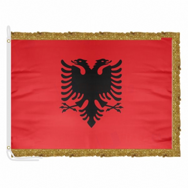 Albania Satin Office Flag