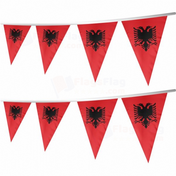 Albania Stringed Triangle Flag