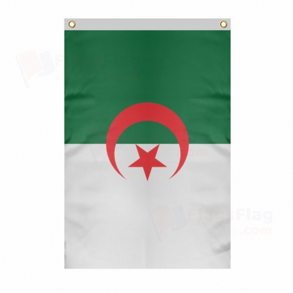 Algeria Large Size Flag Hanging on Building