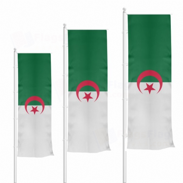 Algeria Vertically Raised Flags