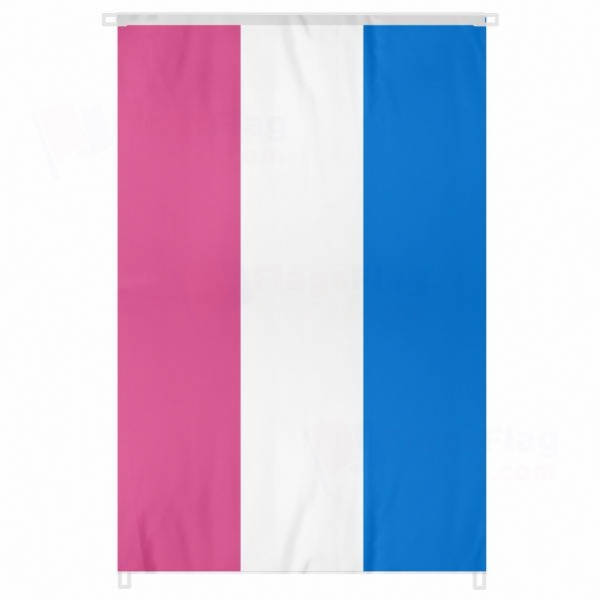 Bandera Heterosexual Large Size Flag Hanging on Building