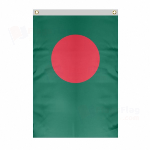 Bangladesh Large Size Flag Hanging on Building