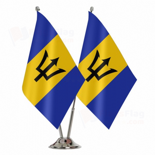 Barbados 2 Table Flags