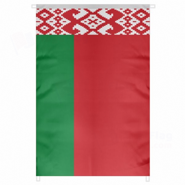 Belarus Large Size Flag Hanging on Building