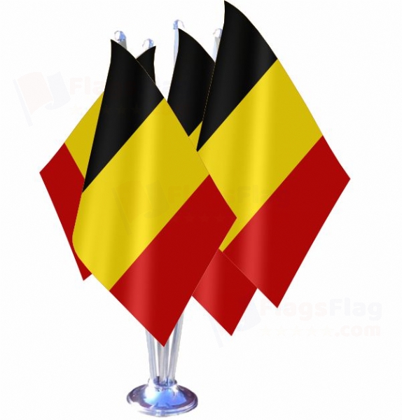 Belgium Quadruple Table Flag