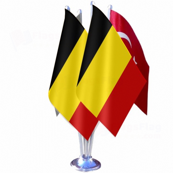 Belgium Quadruple Table Flag