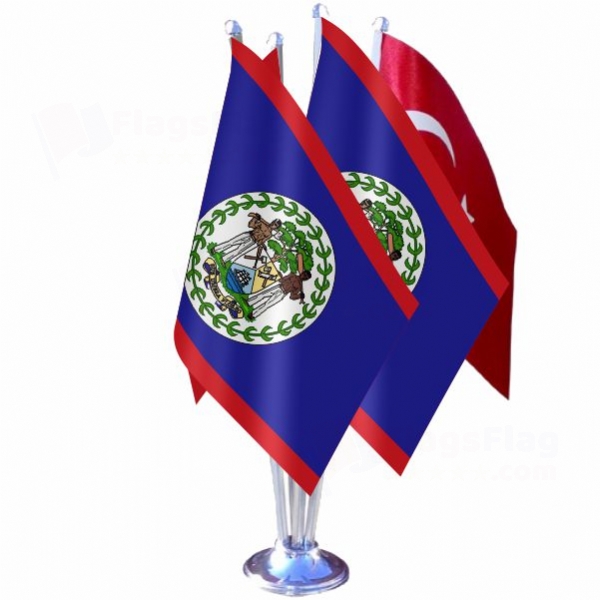 Belize Quadruple Table Flag