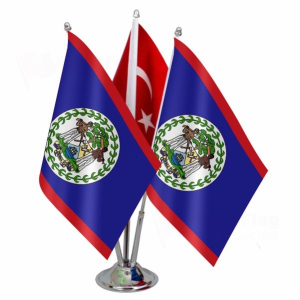 Belize Triple Table Flag