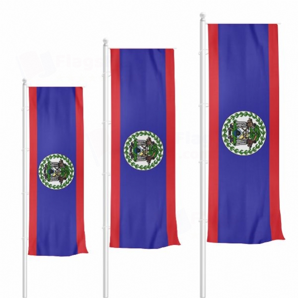 Belize Vertically Raised Flags