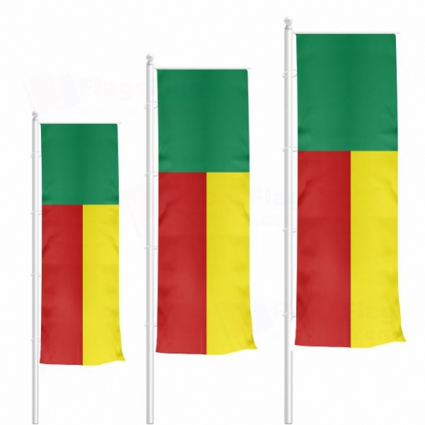 Benin Vertically Raised Flags