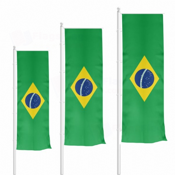Brazil Vertically Raised Flags