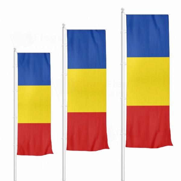 Chad Vertically Raised Flags