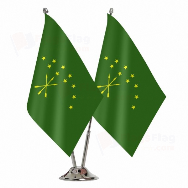 Circassian 2 Table Flags