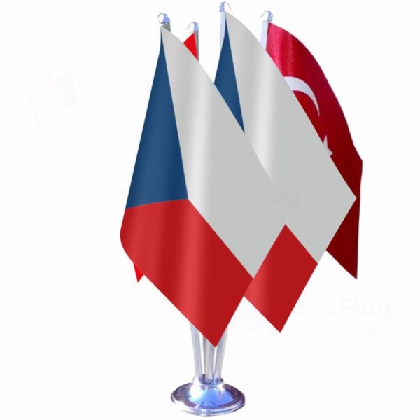 Czech Republic Quadruple Table Flag