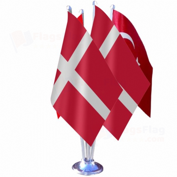 Denmark Quadruple Table Flag