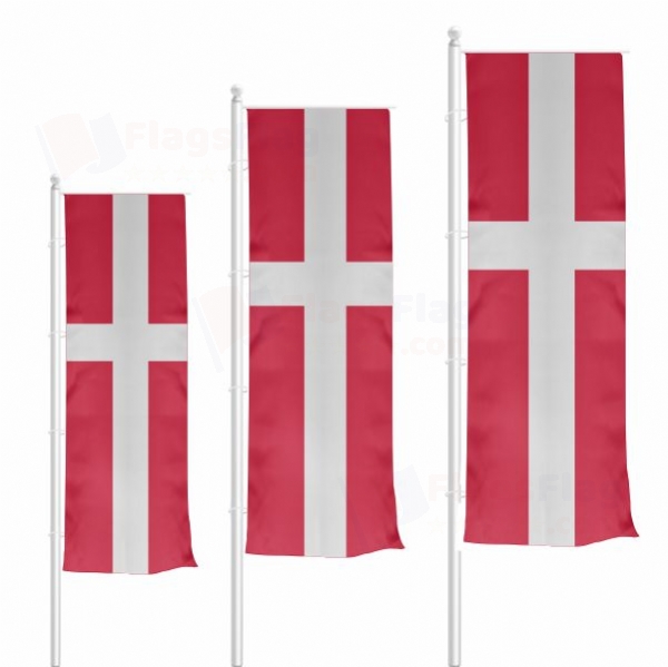 Denmark Vertically Raised Flags