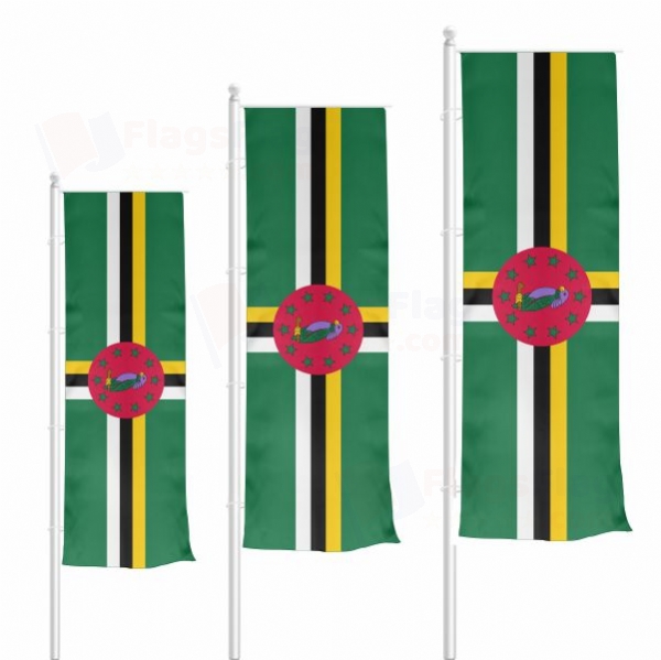 Dominica Vertically Raised Flags