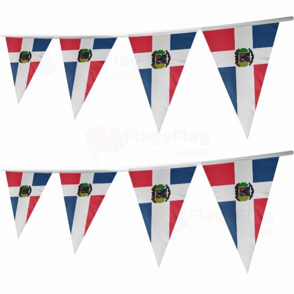 Dominican Republic Stringed Triangle Flag