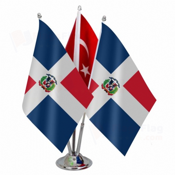 Dominican Republic Triple Table Flag