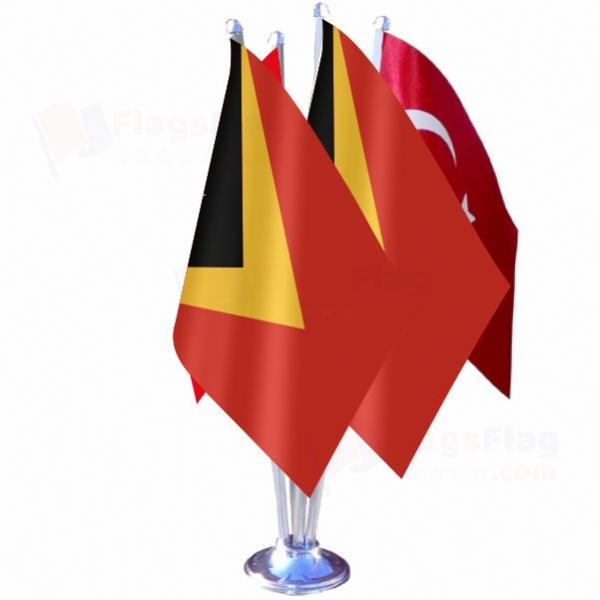 East Timor Quadruple Table Flag