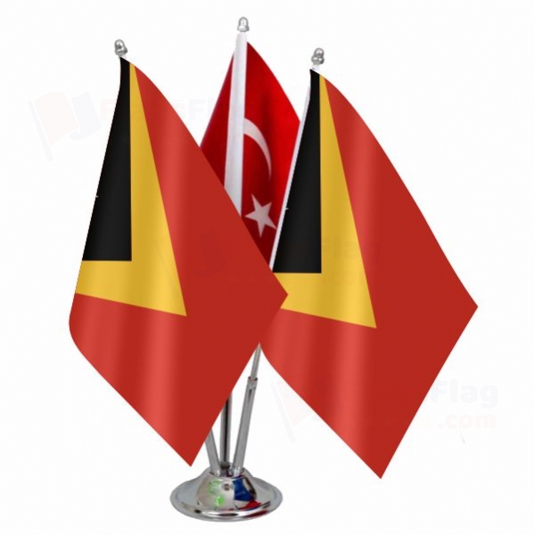 East Timor Triple Table Flag