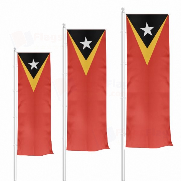 East Timor Vertically Raised Flags