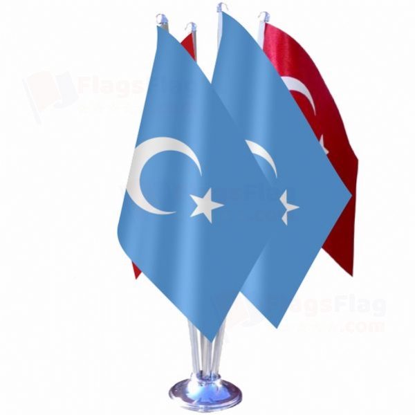 East Turkestan Quadruple Table Flag