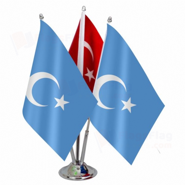 East Turkestan Triple Table Flag