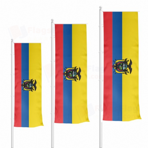 Ecuador Vertically Raised Flags