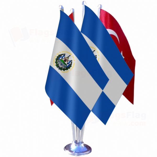 El Salvador Quadruple Table Flag