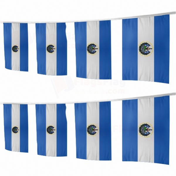 El Salvador Square String Flags