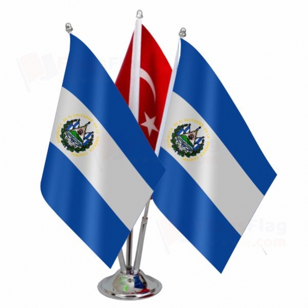 El Salvador Triple Table Flag