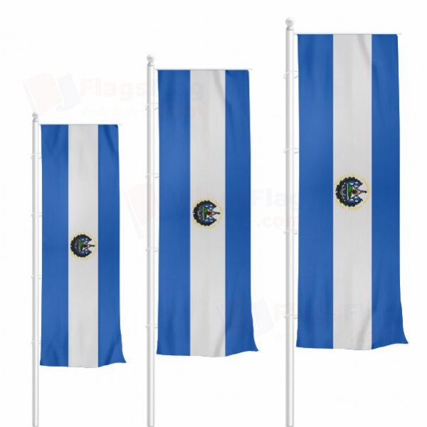 El Salvador Vertically Raised Flags