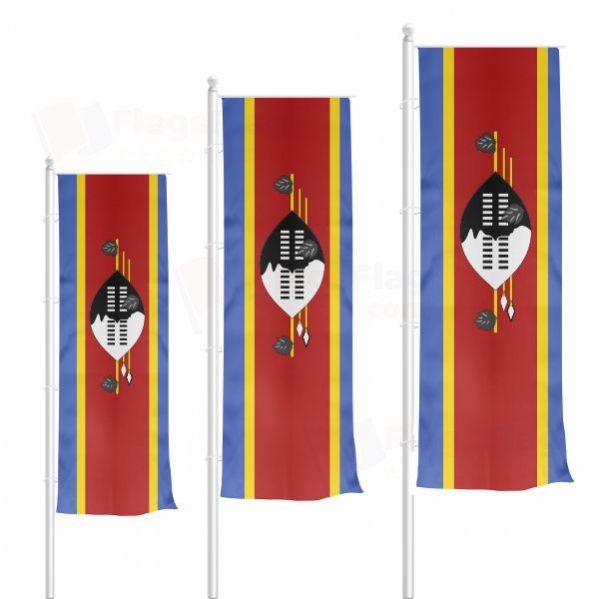 Eswatini Vertically Raised Flags