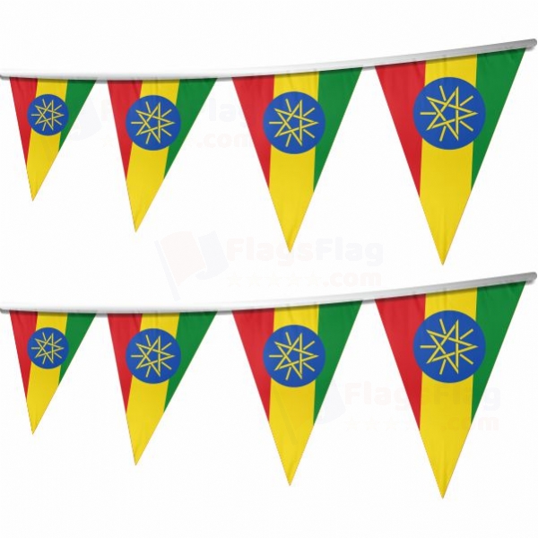 Ethiopia Stringed Triangle Flag