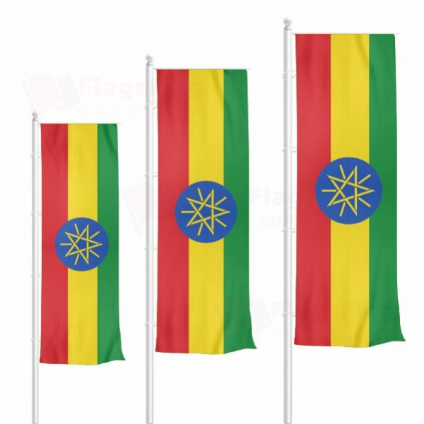 Ethiopia Vertically Raised Flags