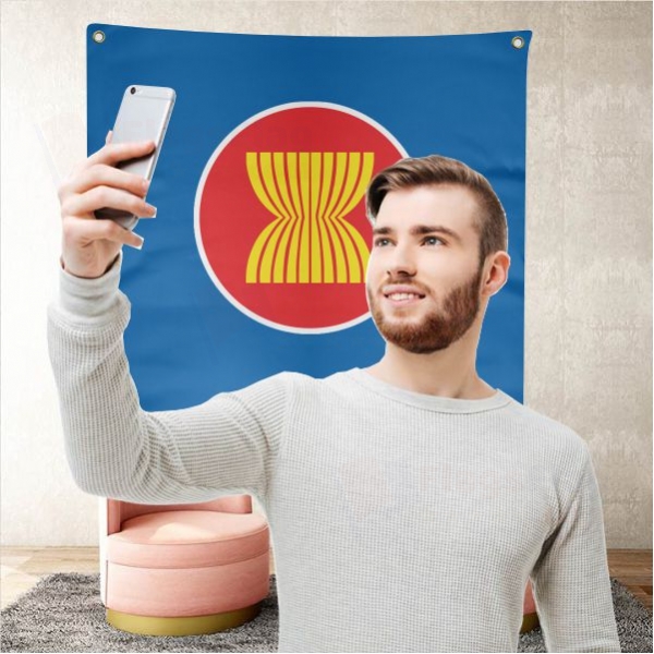 Flag of Asean Background Selfie Shooting Landscapes