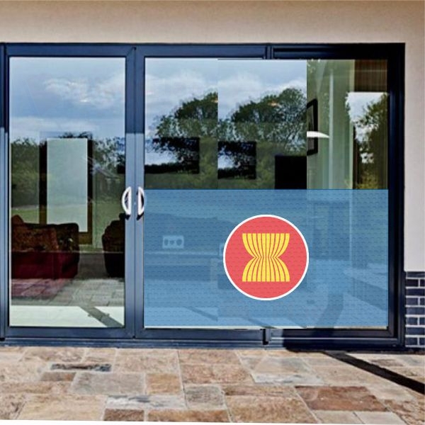 Flag of Asean Glass Film Flag of Asean One Way Vision Printing