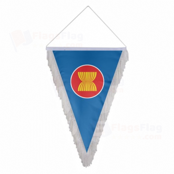 Flag of Asean Triangle Fringed Streamers