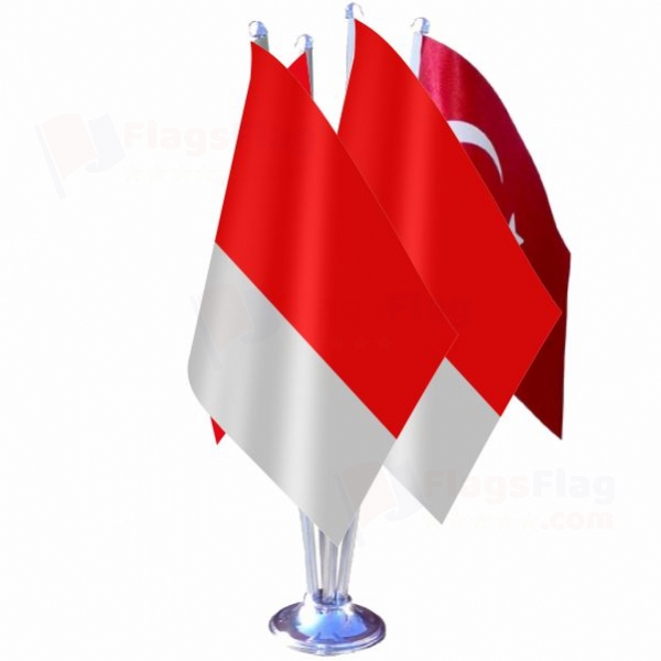 Indonesia Quadruple Table Flag