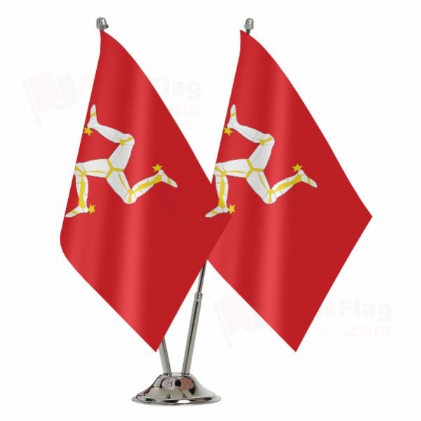 Isle of Man 2 Table Flags