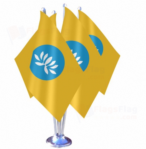 Kalmykia Quadruple Table Flag