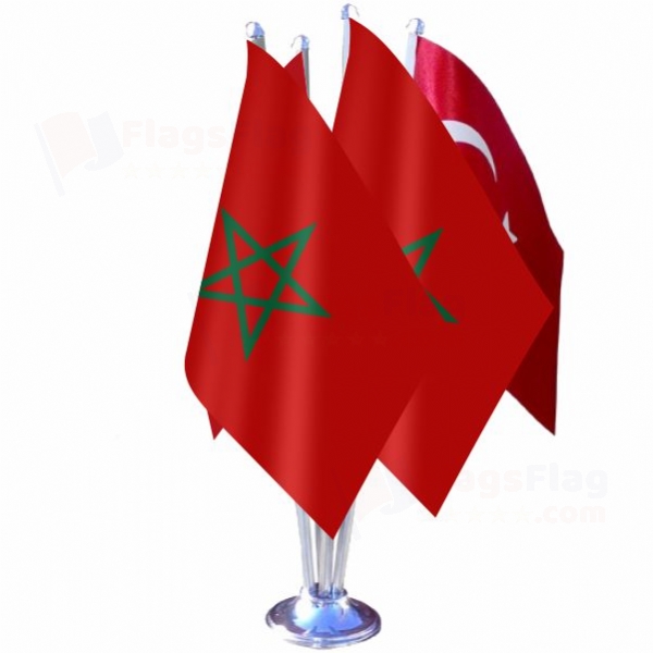 Morocco Quadruple Table Flag