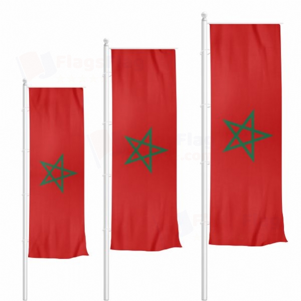 Morocco Vertically Raised Flags