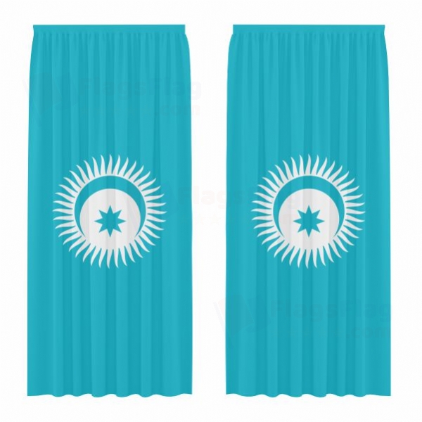 Organization of Turkish States Digital Printed Curtains