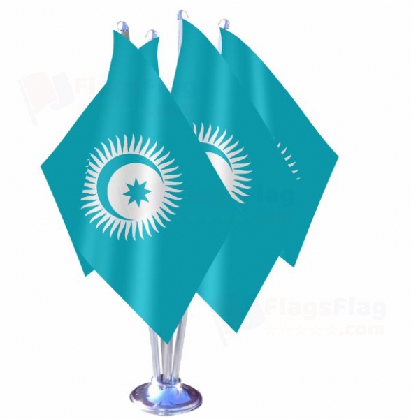 Organization of Turkish States Quadruple Table Flag