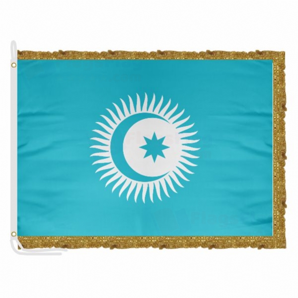 Organization of Turkish States Satin Office Flag