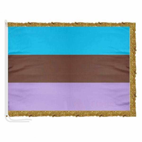 Rainbow Androsexual Satin Office Flag